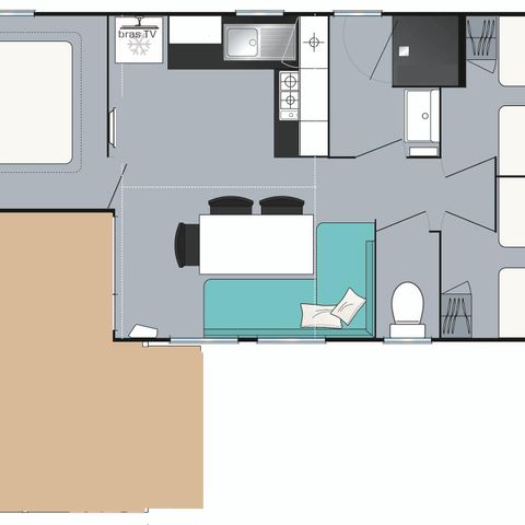 Mobilhome 8 personnes - Loisir+ 3 chambres 30m²