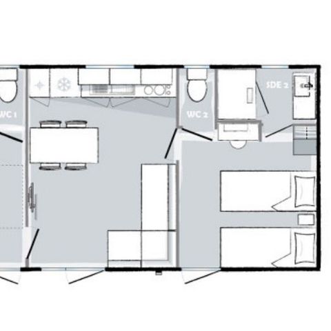 Mobilhome 6 personnes - Premium 2 chambres 2 sdb 33m²