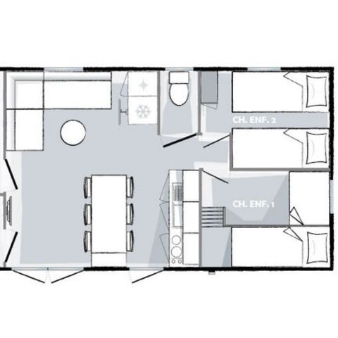 Mobilhome 6 personnes - Premium 3 chambres 33m²