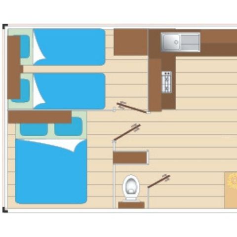 Mobilhome 4 personnes - Cocoon 2 chambres 21m²