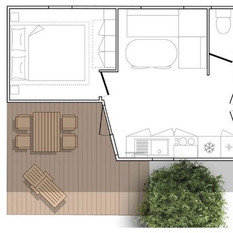 Mobilhome 6 personnes - Mahana 2 chambres 28m²