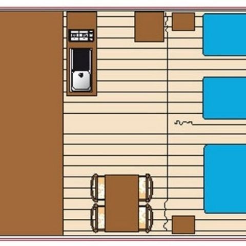 BUNGALOW TOILÉ 5 personnes - Sahari 2 chambres 19m² - sans sanitaires
