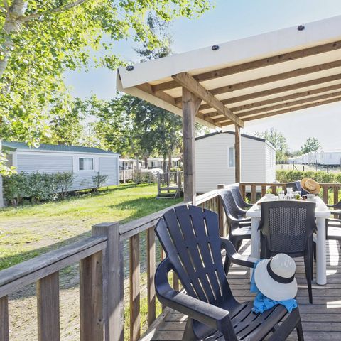 BUNGALOW 6 personnes - Mobil-home | Comfort | 3 Ch. | 6 Pers. | Terrasse surélevée | Clim.