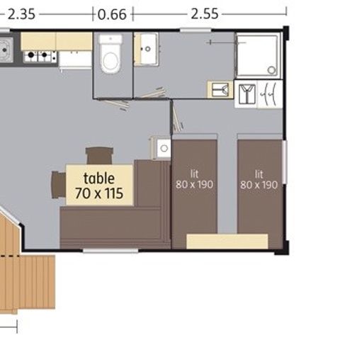 BUNGALOW 6 personnes - Loft Confort 32m² - Bord de lac - Climatisation - TV