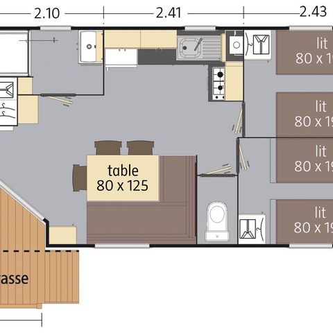 BUNGALOW 6 personnes - Loft Confort 32m² - Climatisation - TV