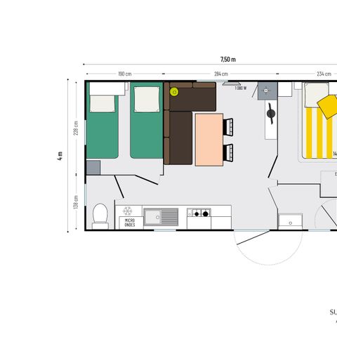 BUNGALOW 4 personnes - Confort Plus  - 2 chambres