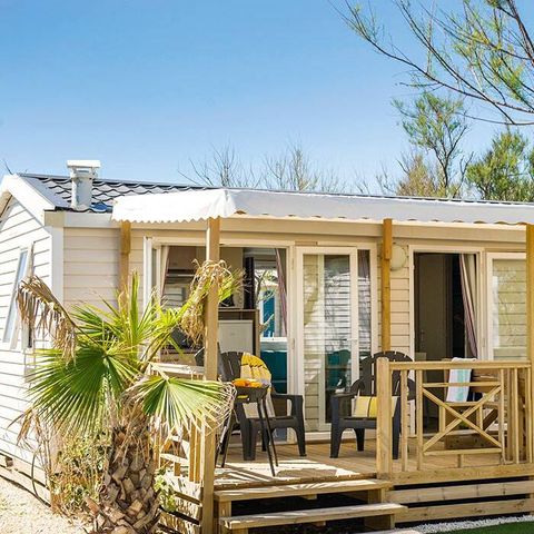 BUNGALOW 6 personnes - Mobil-home | Comfort | 2 Ch. | 4/6 Pers. | Terrasse surélevée | Clim.