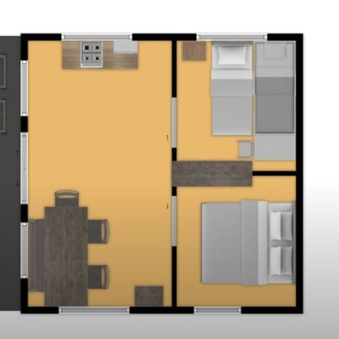 TENTE TOILE ET BOIS 5 personnes - Rouget