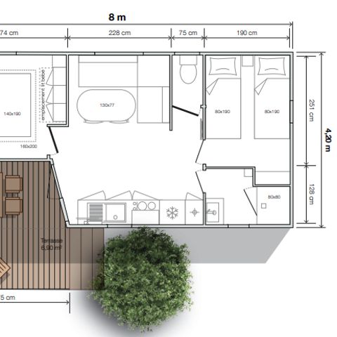 Mobilhome 4 personnes - O'hara 784 TG