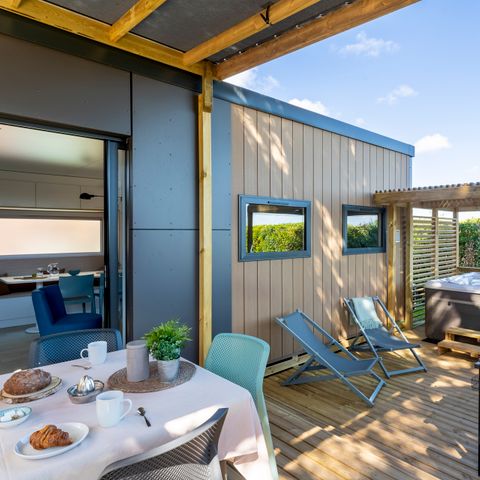 BUNGALOW 4 personnes - Mobil-home EXCLUSIF - 2 chambres - 2 salles d'eau - SPA