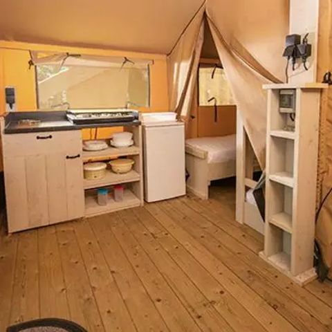 Tente en toile et en bois 5 personnes - Super Lodge | 2 Ch. | 4/5 Pers. | Terrasse simple