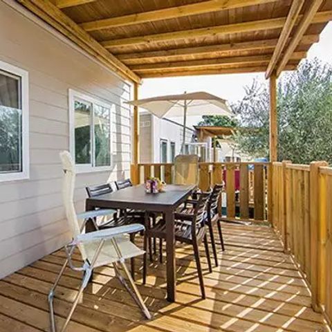 Mobilhome 6 personnes - Comfort | 2 Ch. | 4/6 Pers. | Terrasse surélevée | Clim.