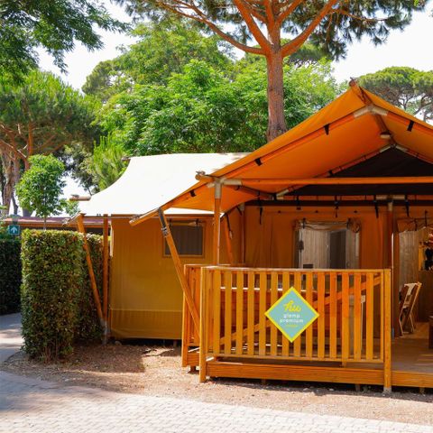 Tente en toile et en bois 6 personnes - hu Glamp Premium XL	Tenda