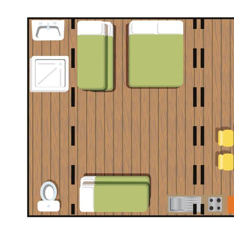 TENTE TOILE ET BOIS 6 personnes - LODGE NATUNA