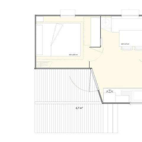 BUNGALOW 4 personnes - Premium | 2 Ch. | 4 Pers. | Terrasse simple | Clim. | TV