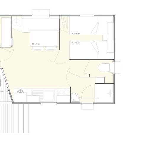 Mobilhome 4 personnes - Premium | 2 Ch. | 4 Pers. | Terrasse simple | Clim. | TV