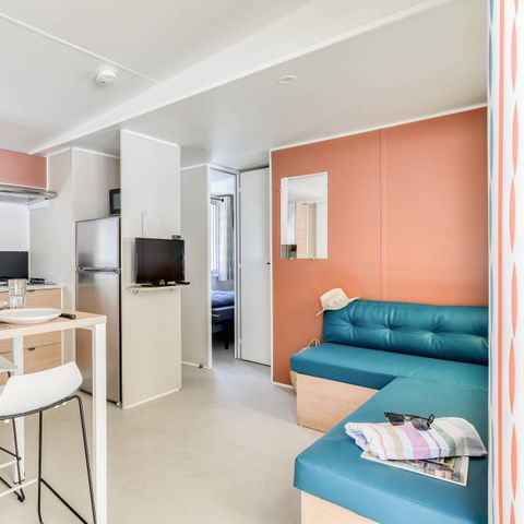 Mobilhome 6 personnes - Premium | 3 Ch. | 6 Pers. | Terrasse surélevée | Clim. | TV