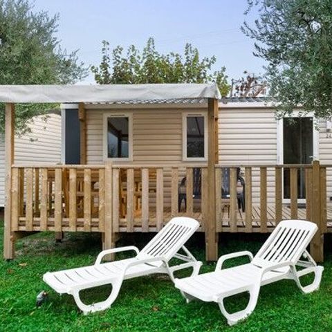 BUNGALOW 4 personnes - Mobil-home | Comfort XL | 2 Ch. | 4 Pers. | Terrasse surélevée | TV