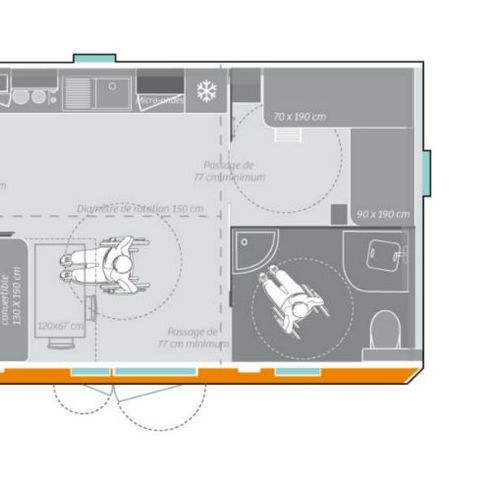 BUNGALOW 4 personnes - 2 Chambres Standard PMR
