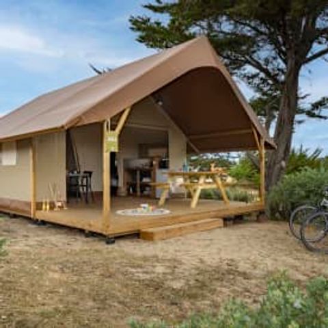 Tente en toile et en bois 4 personnes - Lodge 4p 2ch **