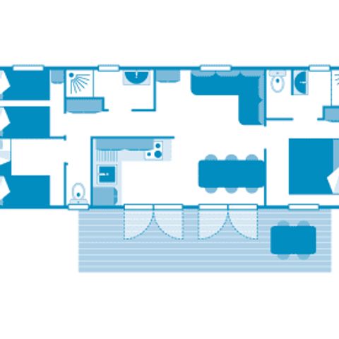 Mobilhome 6 personnes - Cottage 6p 3ch 2SdB ****