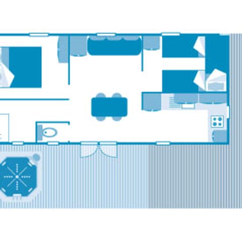 Mobilhome 5 personnes - Cottage 5p 2ch Jacuzzi Premium