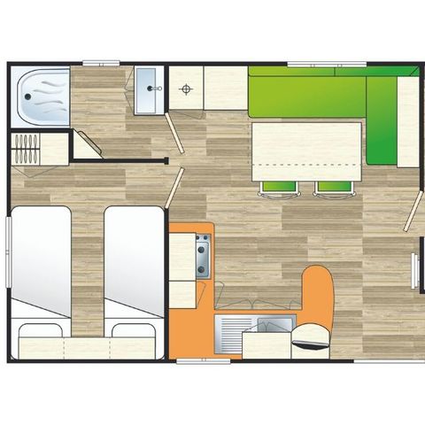 BUNGALOW 6 personnes - Evasion 2 chambres - TV