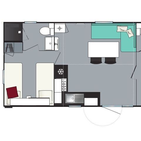 BUNGALOW 6 personnes - Evasion+ 6 personnes 2 chambres 2 sdb 31m²
