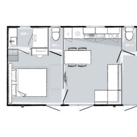 BUNGALOW 6 personnes - Evasion+ 6 personnes 2 chambres 2 sdb 33m²