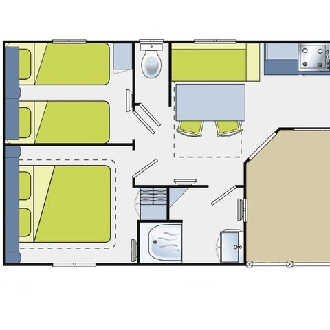BUNGALOW 6 personnes - Evasion 6 personnes 2 chambres 28m²