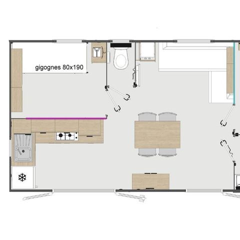 BUNGALOW 6 personnes - Evasion+ 6 personnes 2 chambres 30m²