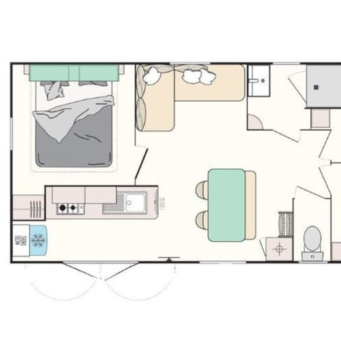 Mobilhome 8 personnes - Loisir+ 8 personnes 3 chambres 30m²