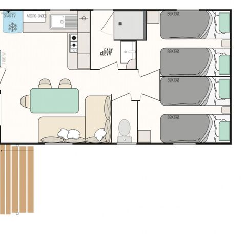 BUNGALOW 6 personnes -  Loisir+ 6 personnes 3 chambres 30m²