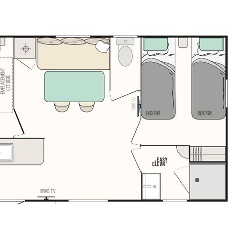 BUNGALOW 7 personnes - Mobil-home Evasion 7 personnes 2 chambres 28m²