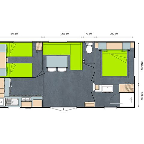 BUNGALOW 4 personnes - GRAND CONFORT 2CH