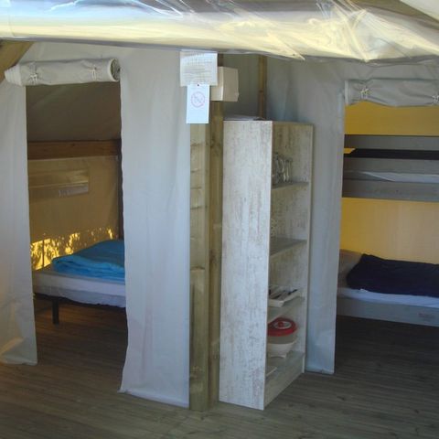 TENTE TOILE ET BOIS 4 personnes - LODGE SAHARI avec sanitaire privatif