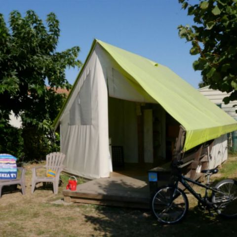TENTE TOILE ET BOIS 4 personnes - LODGE SAHARI avec sanitaire privatif