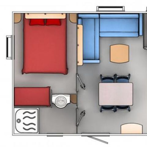 BUNGALOW 6 personnes - 2 chambres - TV + Clim