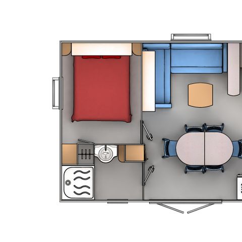 BUNGALOW 6 personnes - 3 chambres - TV + Clim