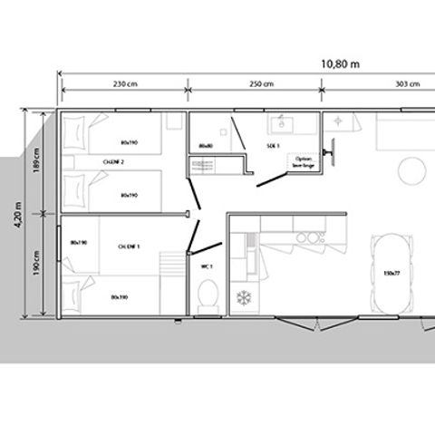 BUNGALOW 6 personnes - Mobil-home Premium Evasion 45m² (3 chambres) 6 pers