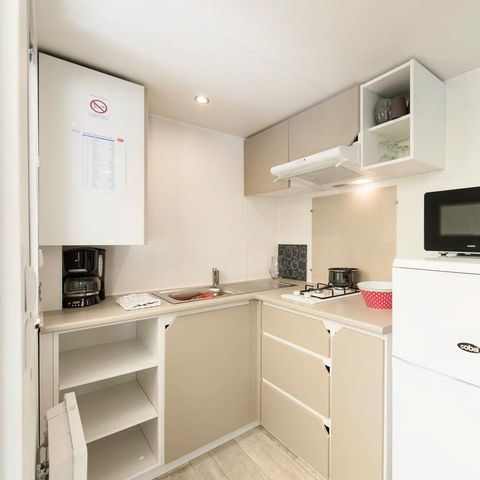 BUNGALOW 3 personnes - Mobil-home | Comfort | 1 Ch. | 2/3 Pers. | Terrasse surélevée | Clim. | TV