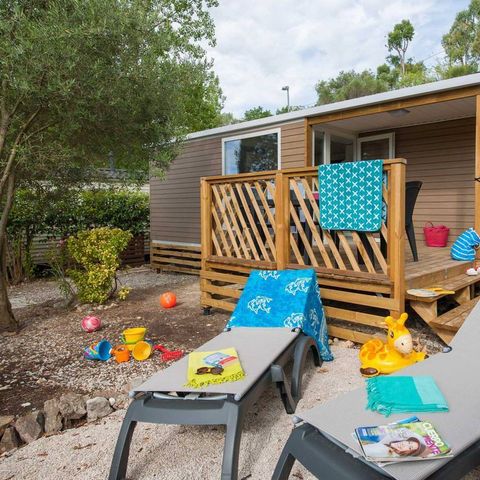 BUNGALOW 6 personnes - Comfort | 2 Ch. | 4/6 Pers. | Terrasse surélevée | Clim. | TV
