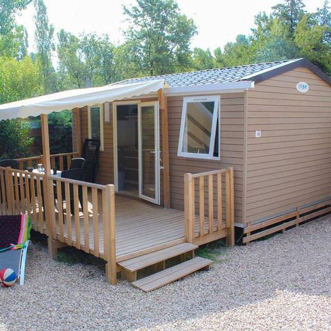 BUNGALOW 3 personnes - Mobil-home | Comfort | 1 Ch. | 2/3 Pers. | Terrasse surélevée | Clim. | TV