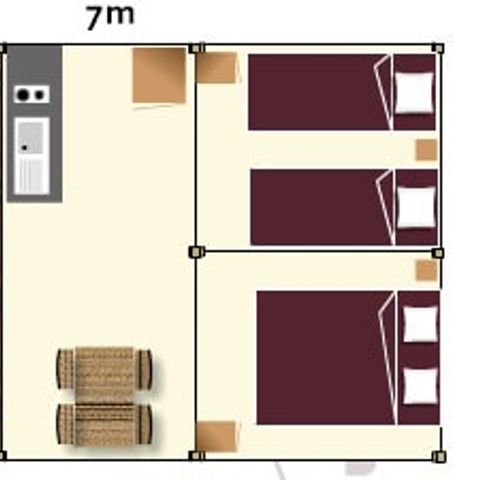 TENTE TOILE ET BOIS 5 personnes - Lodge sans sanitaires