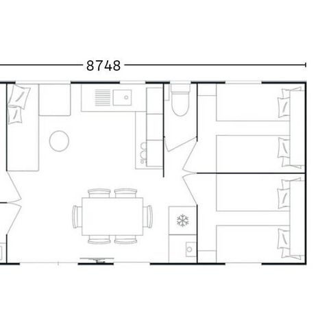 BUNGALOW 6 personnes - Mobil-home | Premium | 3 Ch. | 6 Pers. | Terrasse Lounge | Clim.
