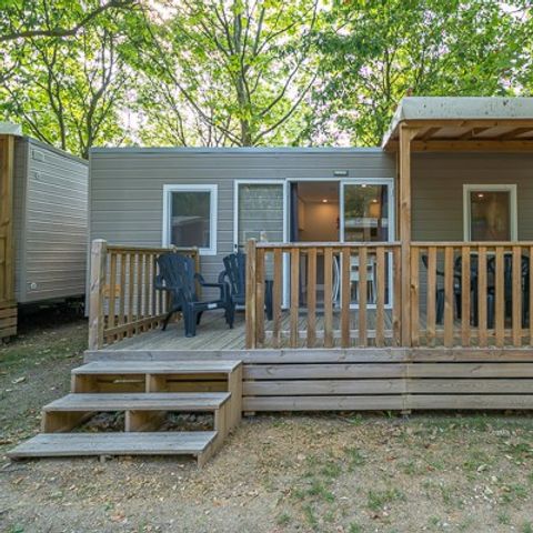 BUNGALOW 6 personnes - Mobil-home | Comfort XL | 3 Ch. | 6 Pers. | Terrasse surélevée | Clim. | TV