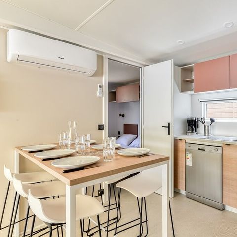 BUNGALOW 6 personnes - Mobil-home | Premium | 3 Ch. | 6 Pers. | Terrasse Lounge | Clim.