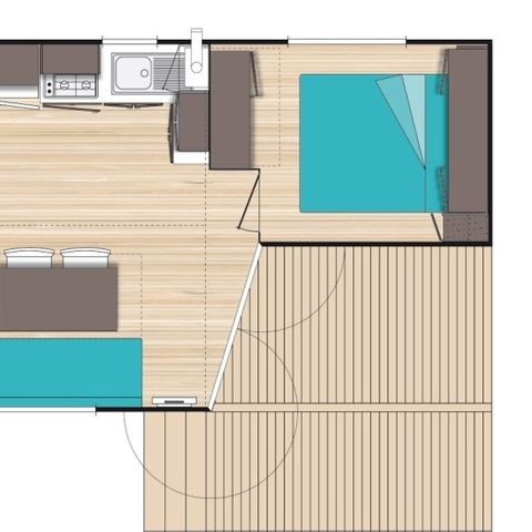 BUNGALOW 4 personnes - Classic XL | 2 Ch. | 4 Pers. | Terrasse simple | TV