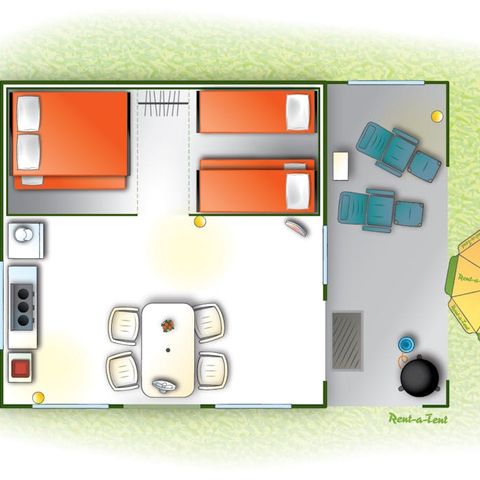 TENTE 4 personnes - Tente Ciela Nature - 2 chambres (sans sanitaire)