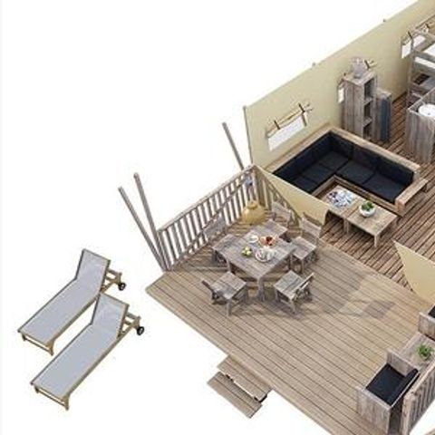 Tente en toile et en bois 5 personnes - Bintulu